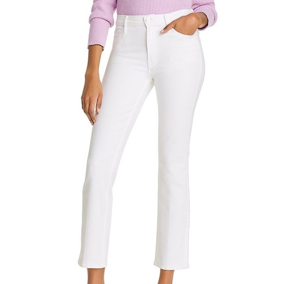 MOTHER Denim - Mother Mid Rise Dazzler Ankle Fairest Of Them All White Denim Jeans Size 29